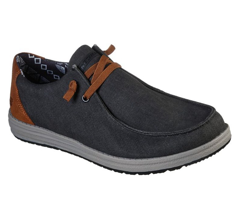 Skechers Relaxed Fit: Melson - Parlen - Mens Slip On Shoes Black [AU-YZ9878]